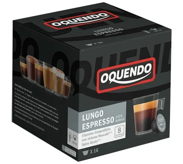 OQUENDO Mepiachi Lungo kapszula – 16 db, Nescafé* Dolce Gusto* kompatibilis
