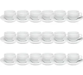 18 tazze da cappuccino e relativi piattini da 15 cl in porcellana, linea Competition Palermo - Ancap.