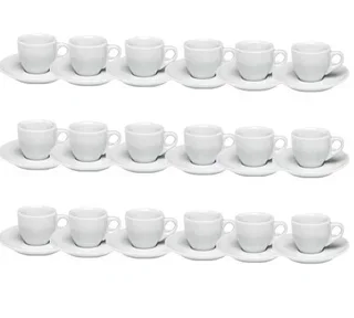 Servizio 18 tazzine espresso Palermo con piattini, porcellana 5,5 cl - Ancap