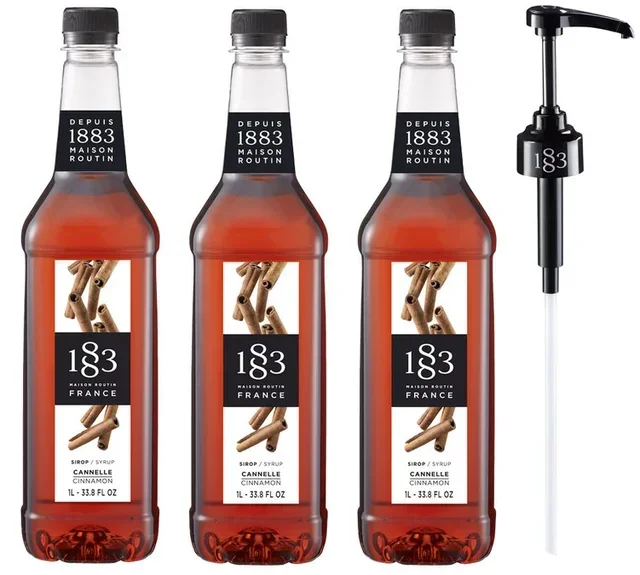 Jarabe Canela 1883 ROUTIN - 3x1L + Bomba - Botella PET