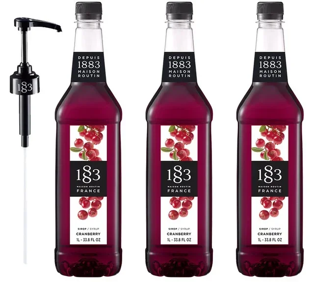 Set Profesional 3 Siropes Arándano 1883 ROUTIN - 3x1L + Bomba