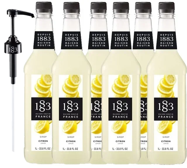 Set 6 sirupa od limuna 1883 ROUTIN – profesionalni – 6 x 1 l + dozator