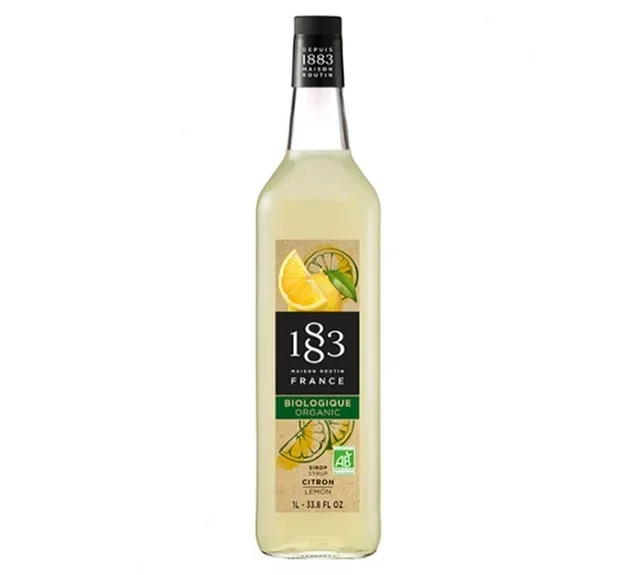 1883 Routin Organic Lemon Syrup - 1L Glass Bottle