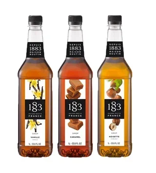 Pack 3 Sirops 1883 Routin Vanille, Caramel &amp; Noisette - 3 Bouteilles Plastique 1L