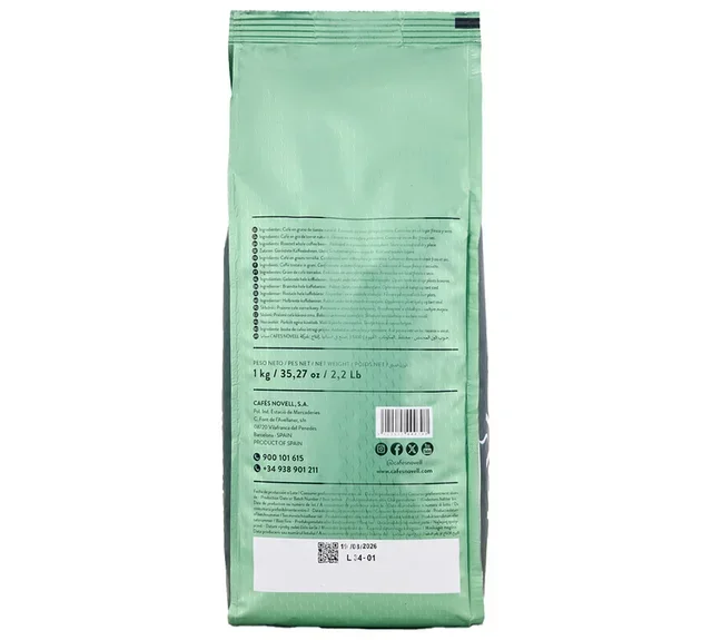 1kg CAFÉS NOVELL Barista Espresso 100% Natural Whole Bean Coffee