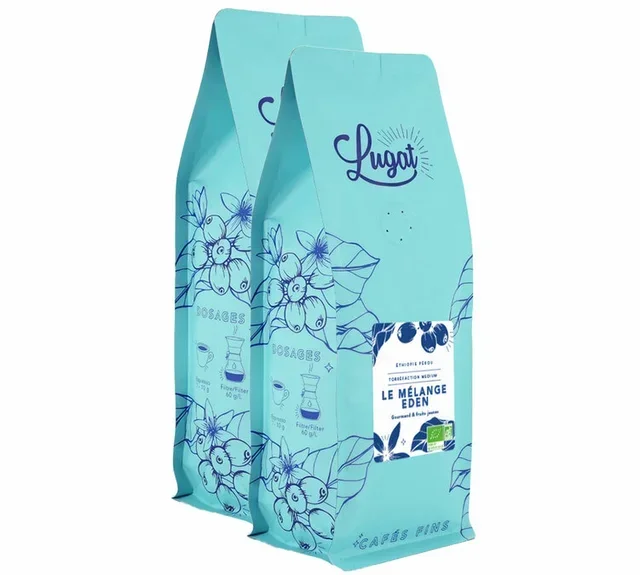 2 kg Professional organic whole bean coffee - Eden Blend - LUGAT