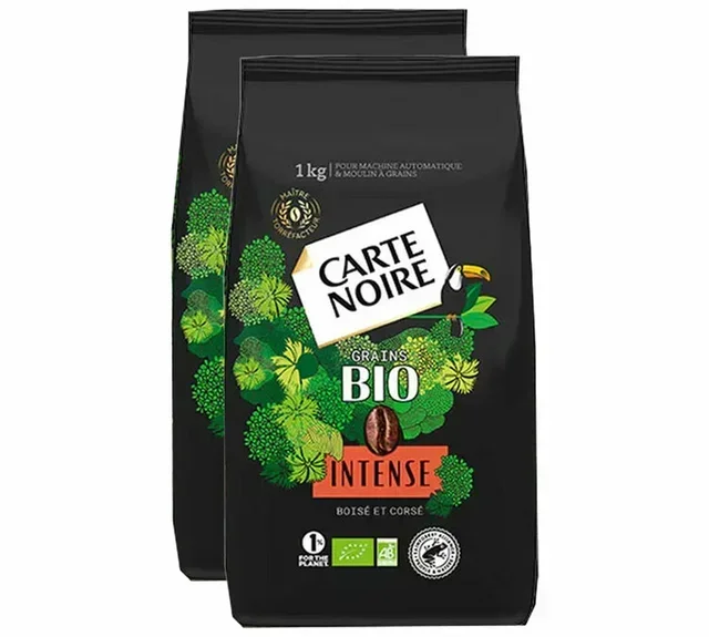 2 kg - Ganze Bohne Kaffee für Profis - Intensiv Bio - CARTE NOIRE