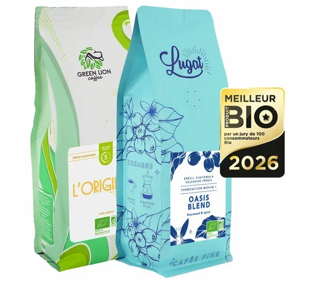 2 confezioni da 1 kg - Caffè in grani - Premiato come miglior prodotto biologico del 2026