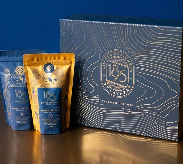 2 × 125 g – szemes kávé – Cradle of Coffee ajándékcsomag – 1895 Coffee Designers, Lavazza