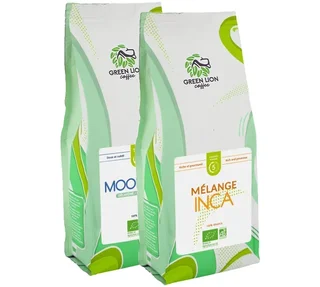 2 x 250 γρ. – Αλεσμένος καφές – Μίγμα Duo Inca &amp; Déca Moonlight Bio – GREEN LION COFFEE