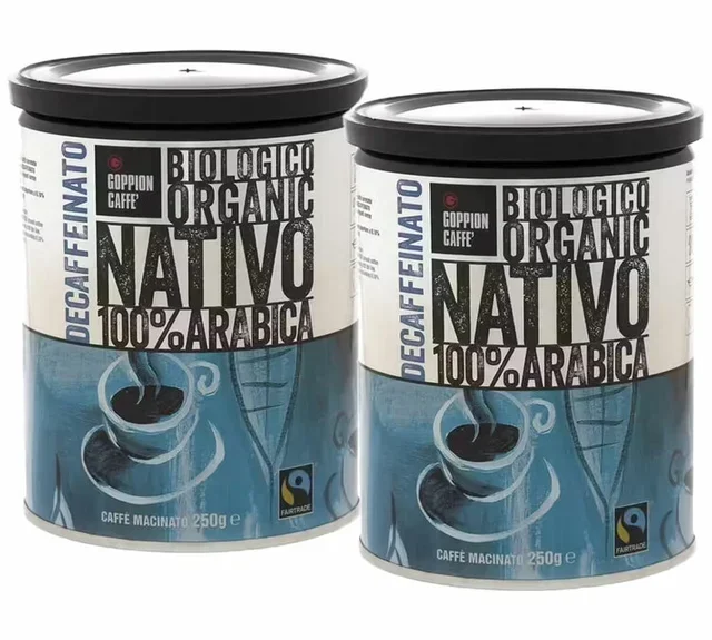 Nativo Безкофеиново 100% Био Арабика - 2 x 250 г - Смляно Кафе - Справедлива Търговия - GOPPION CAFFÈ