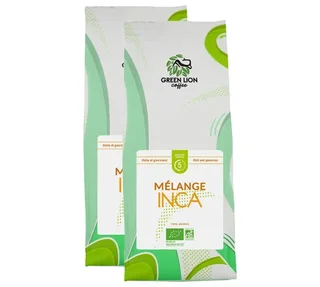 2 x 250 γρ. – Κόκκοι καφέ – Μείγμα Inca Bio – GREEN LION COFFEE