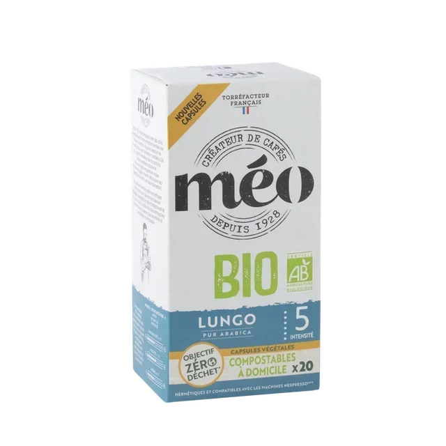 20 ekologiska lungo-kapslar kompatibla med Nespresso* Original – CAFES MEO