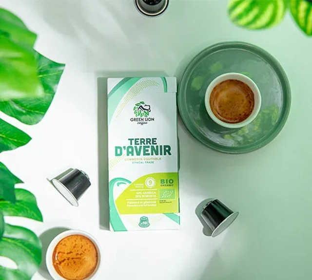 200 cápsulas compatibles con Nespresso* Original Terre d'avenir para profesionales Comercio Justo Bio - GREEN LION COFF