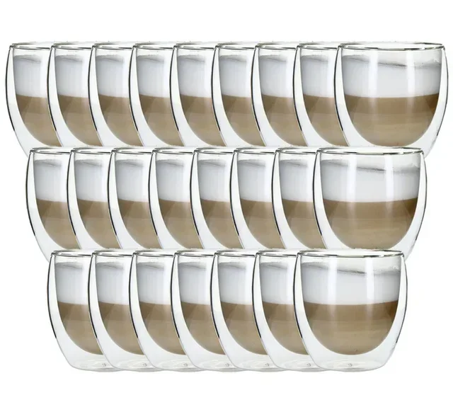 24 Vasos Bodum Pavina Doble Pared 25 cl - Set Profesional