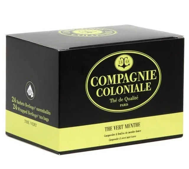 24 vnt. profesionalių arbatos pakuočių, papildomai supakuota: žalioji arbata su mėtomis – „COMPAGNIE &amp; CO“