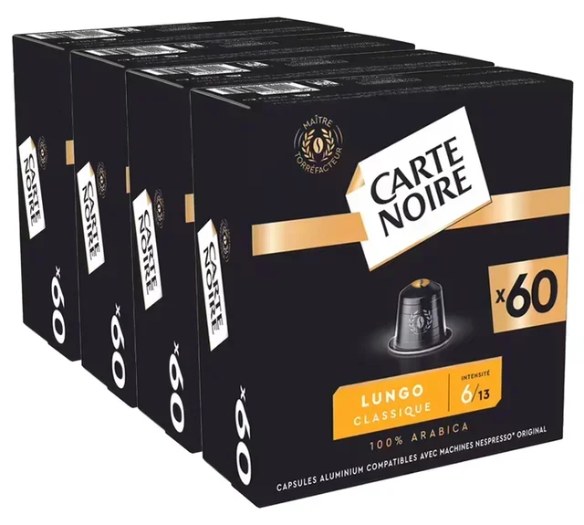 240 cápsulas compatibles con Nespresso* Original Espresso Lungo nº6 - CARTE NOIRE