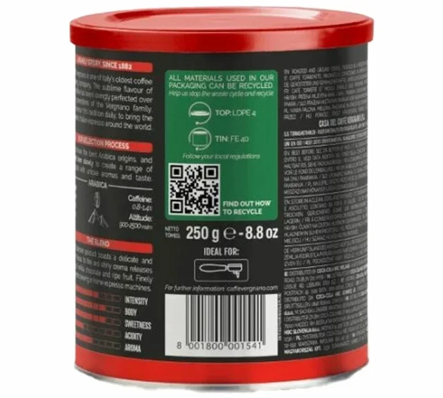 250 γρ. – Αλεσμένος καφές 100% Arabica – CAFFÈ VERGNANO