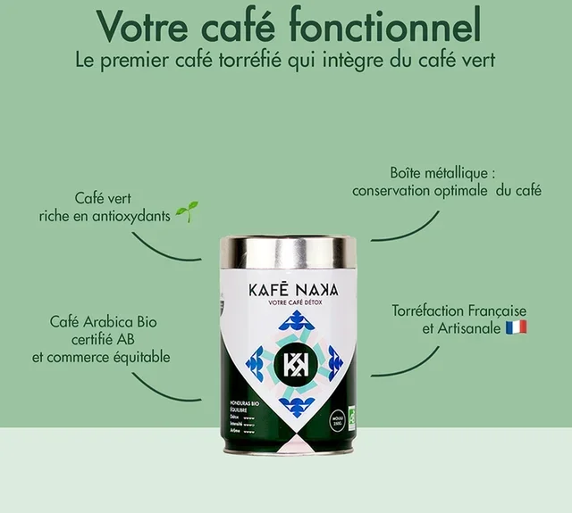 KAFE NAKA Detox Peru Bio - Őrölt kávé 250 g fém dobozban