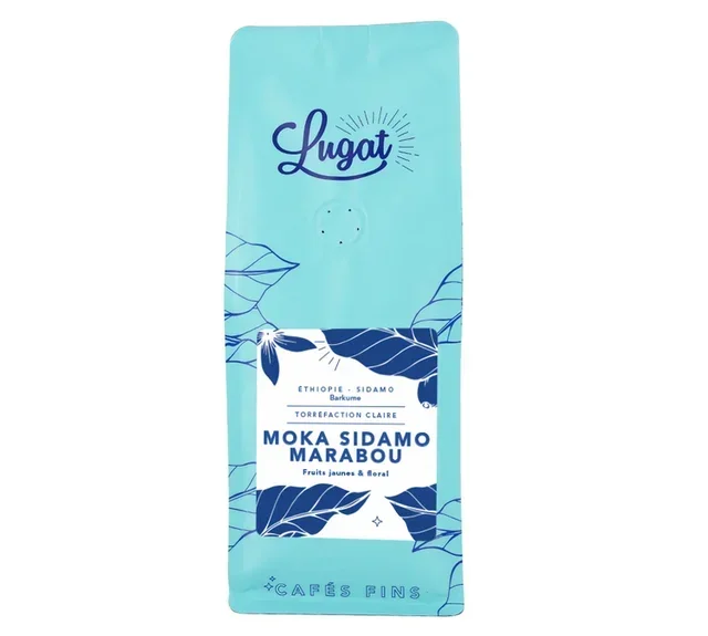 250 g - Café moído - Etiópia Moka Sidamo Marabou, para cafeteira de filtro - LUGAT