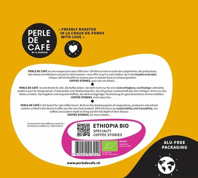 250 g - Café en grano - Etiopía Bio - PERLE DE CAFÉ