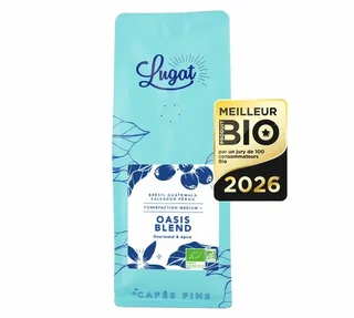250 g - Café en Grano - Mezcla Oasis - Galardonado Mejor Producto Ecológico - LUGAT
