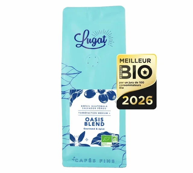 250 g - Kávészemek - Oasis Keverék - Díjnyertes Legjobb Bio Termék 2026 - LUGAT