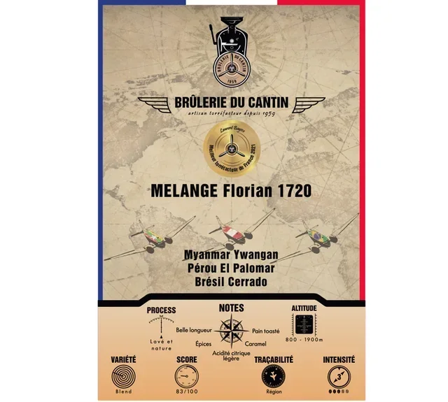 Caffè in Grani Miscela Florian 1720 100% Arabica 250g - BRÛLERIE DU CANTIN