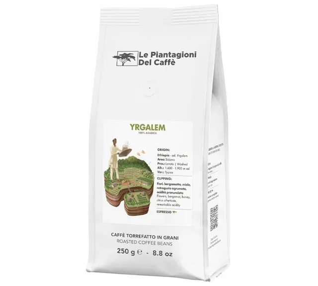 250g Yrgalem Ethiopia Whole Bean Coffee - LE PIANTAGIONI DEL CAFFÈ