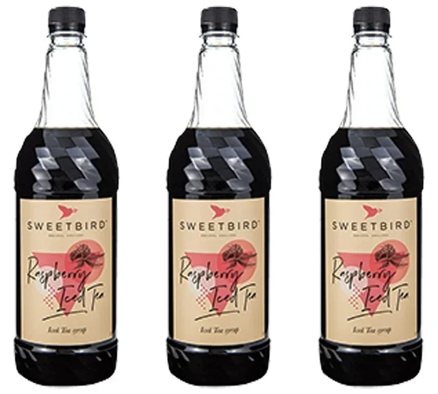Pack 3 Siropes SWEETBIRD Té Helado Frambuesa Profesional - 3 x 1L