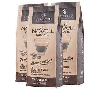 Pack 3 x 250 g - Café em Grão Bio Ristretto - NOVELL