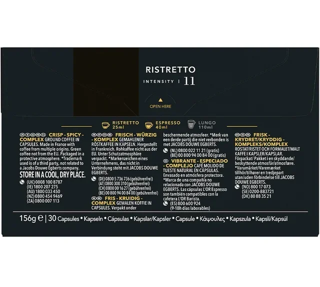 30 kapsułek kompatybilnych Nespresso* Original Ristretto - L'OR ESPRESSO