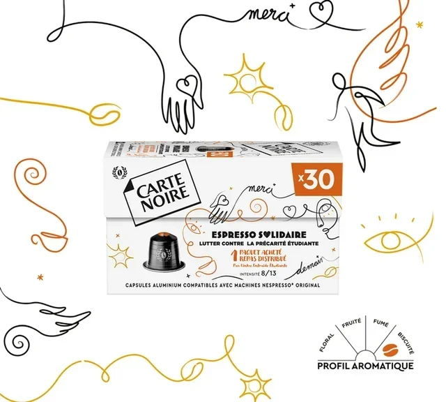 30 Capsule CARTE NOIRE Espresso Solidaire - Compatibili Nespresso* Original