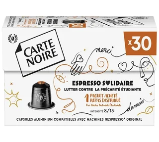 30 Capsule CARTE NOIRE Espresso Solidaire - Compatibili Nespresso* Original