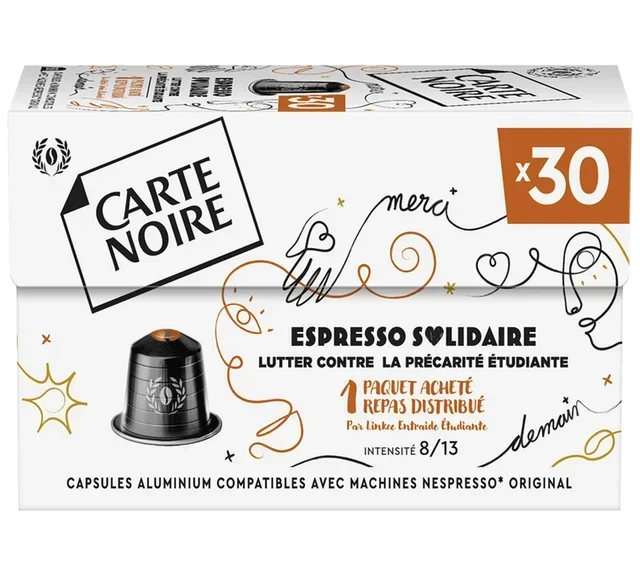 30 Capsule CARTE NOIRE Espresso Solidaire - Compatibili Nespresso* Original
