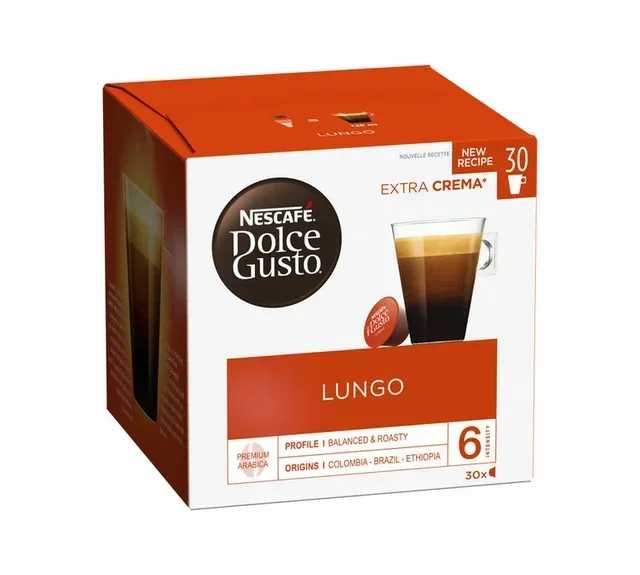 30 Κάψουλες Lungo Nescafé* DOLCE GUSTO*