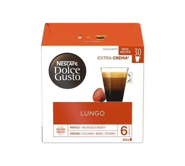 30 Κάψουλες Lungo Nescafé* DOLCE GUSTO*