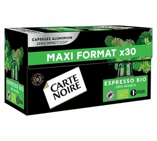 CARTE NOIRE BIO Espresso - 30 db Nespresso* Original kompatibilis kapszula