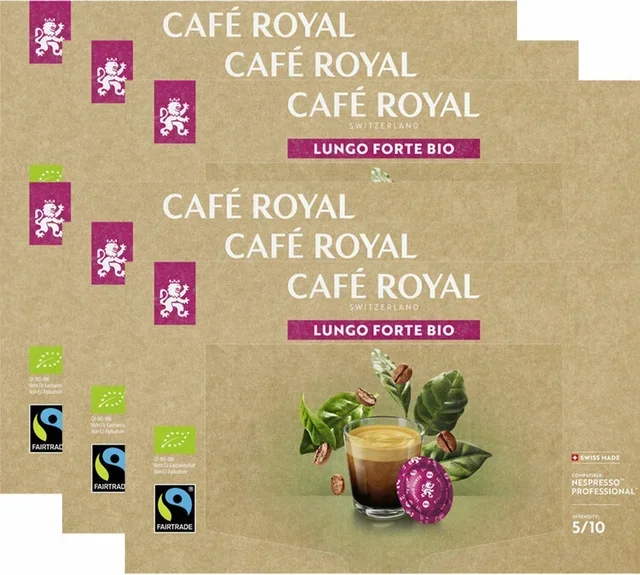 300 Nespresso* Pro Lungo Forte Bio Capsules - Fairtrade Certified - CAFE ROYAL
