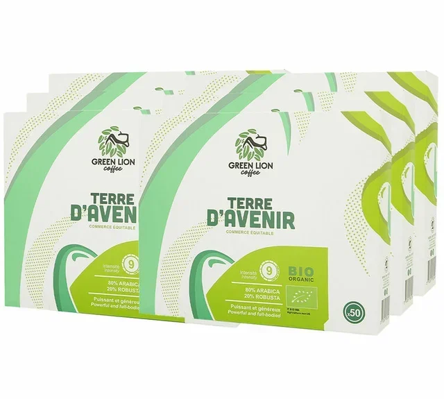 300 Organic Nespresso* Pro Compatible Capsules – Future Earth by GREEN LION COFFEE