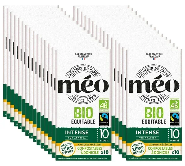 300 κάψουλες Bio Max Havelaar Intense – συμβατές με Nespresso* Original, βιοδιασπώμενες, για επαγγελματική χρήση – CAFES MEO
