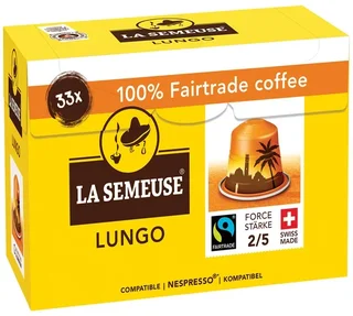 33 Nespresso* Original Compatible Capsules Lungo - Fairtrade - LA SEMEUSE