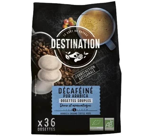 36 Organic Decaf soft pods - DESTINATION