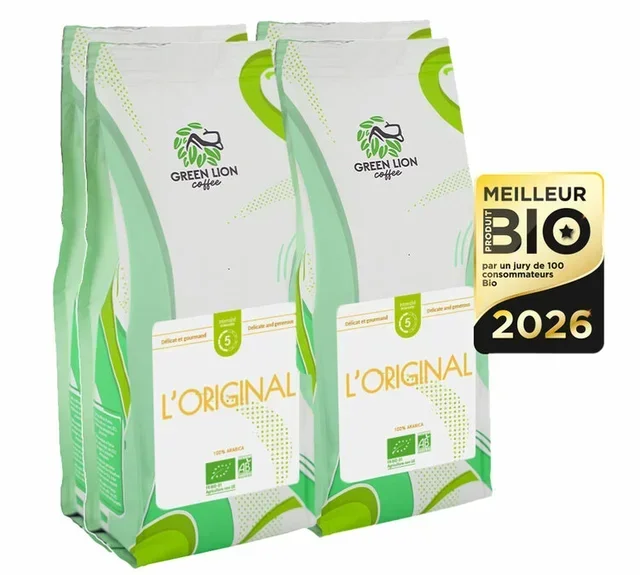 4 kg - Ground Coffee for Professionals Original Organic - Awarded Best Organic Product - Green Lion Coffee