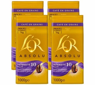 Σετ 4 x 1 kg - Κόκκοι Καφέ L'OR - Ένταση 10