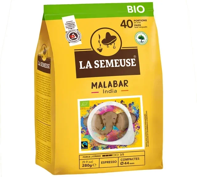 40 ESE pods Malabar India Organic - Fairtrade - La Semeuse