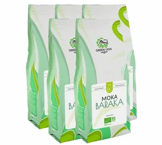 5 kg – Professzionális szemes kávé – Moka Baraka Bio – GREEN LION COFFEE