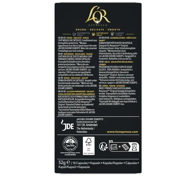 50 Biondo Capsules Nespresso® Compatible – L'Or Espresso