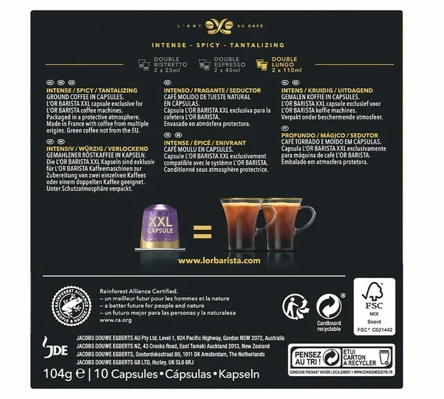 Κάψουλες L'Or Barista® XXL 50 τεμ., επιμήκυνση No.8 – L'OR ESPRESSO