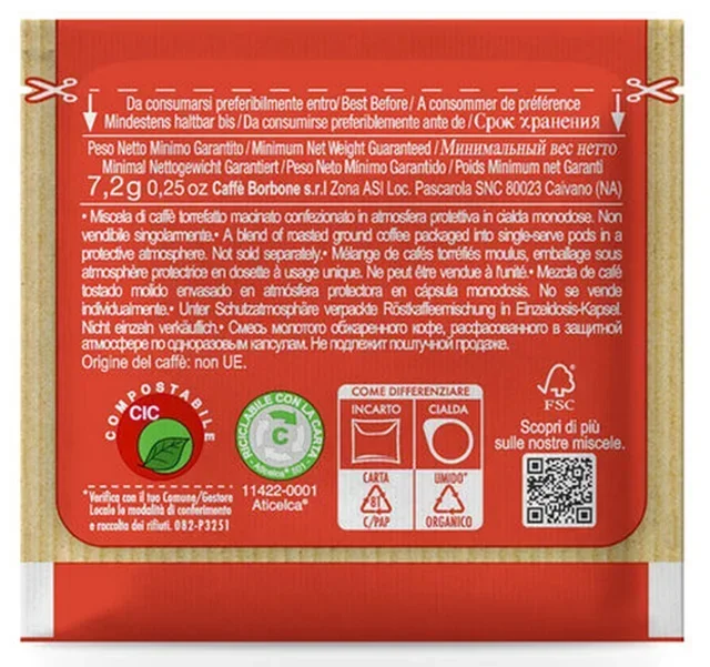 50 ESE Pods Miscela Rossa by CAFFE BORBONE